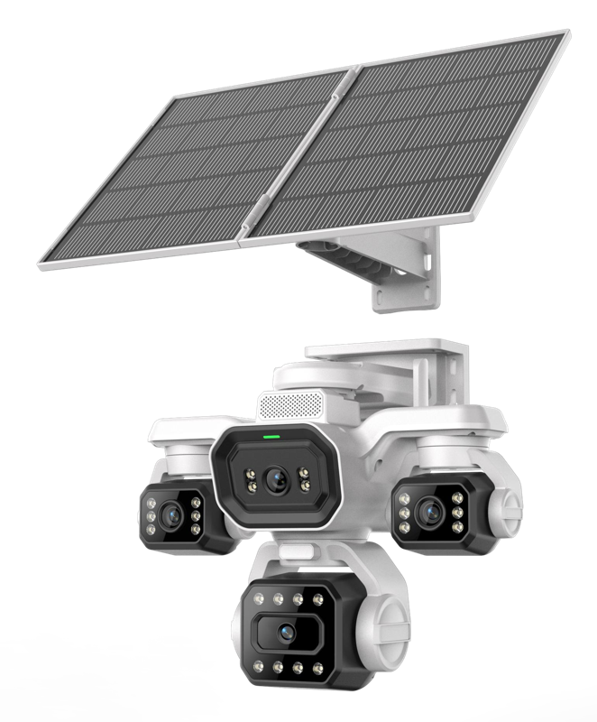 4-Lens Solar Security Camera